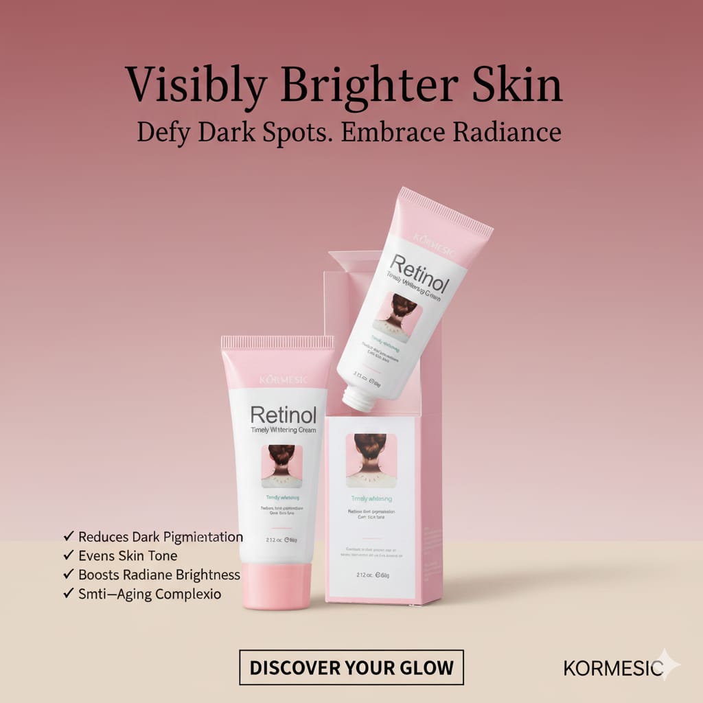 Kormesic Retinol Whitening Cream – Dark Spot Remover & Skin Brightening Moisturizer for Face and Body