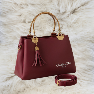 Luxury Designer Handbag for Women – Elegant Tote Bag with Tassel & Strap
