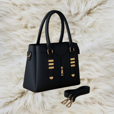 Luxury Handbag for Women – Elegant Tote Bag with Gold Detailing & Strap