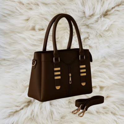 Luxury Handbag for Women – Elegant Tote Bag with Gold Detailing & Strap