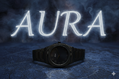 Aura Black Stainless Steel Men's Luxury Watch – Stylish & Durable Timepiece