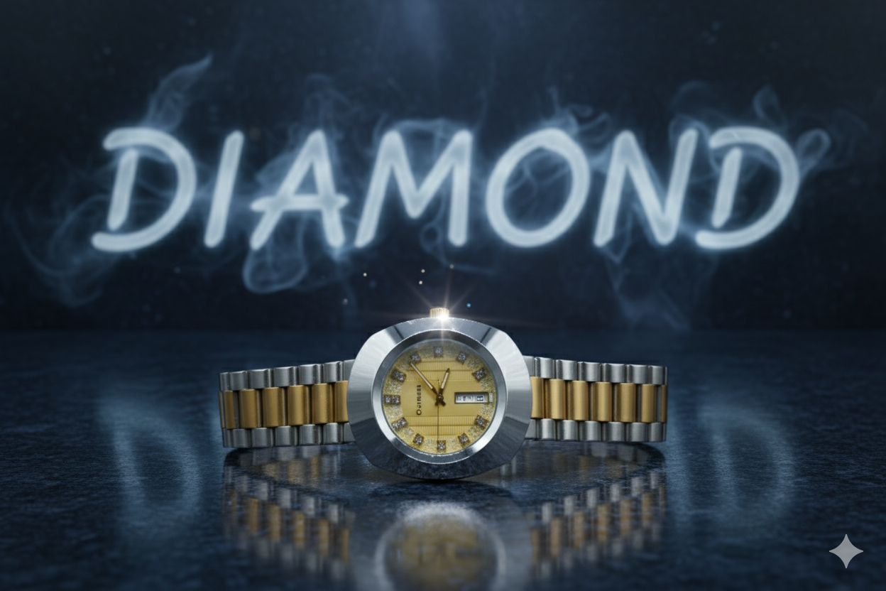 Luxury Diamond Men’s Watch – Two-Tone Gold & Silver Elegant Timepiece