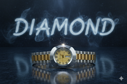 Luxury Diamond Men’s Watch – Two-Tone Gold & Silver Elegant Timepiece