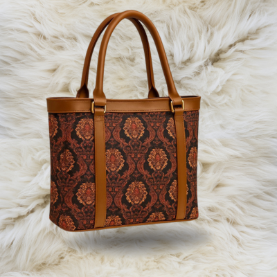 Trendy Multicolor Tote Bag for Women – Stylish Shoulder Handbag with Zigzag Pattern