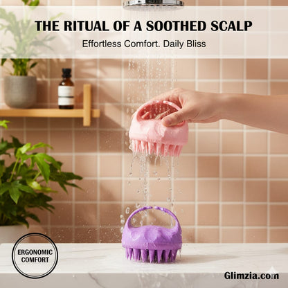 Colorful Silicone Scalp Massager Brush – Ergonomic Handheld Shampoo Brush for Deep Cleaning & Relaxing Head Massage