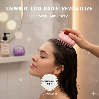 Colorful Silicone Scalp Massager Brush – Ergonomic Handheld Shampoo Brush for Deep Cleaning & Relaxing Head Massage