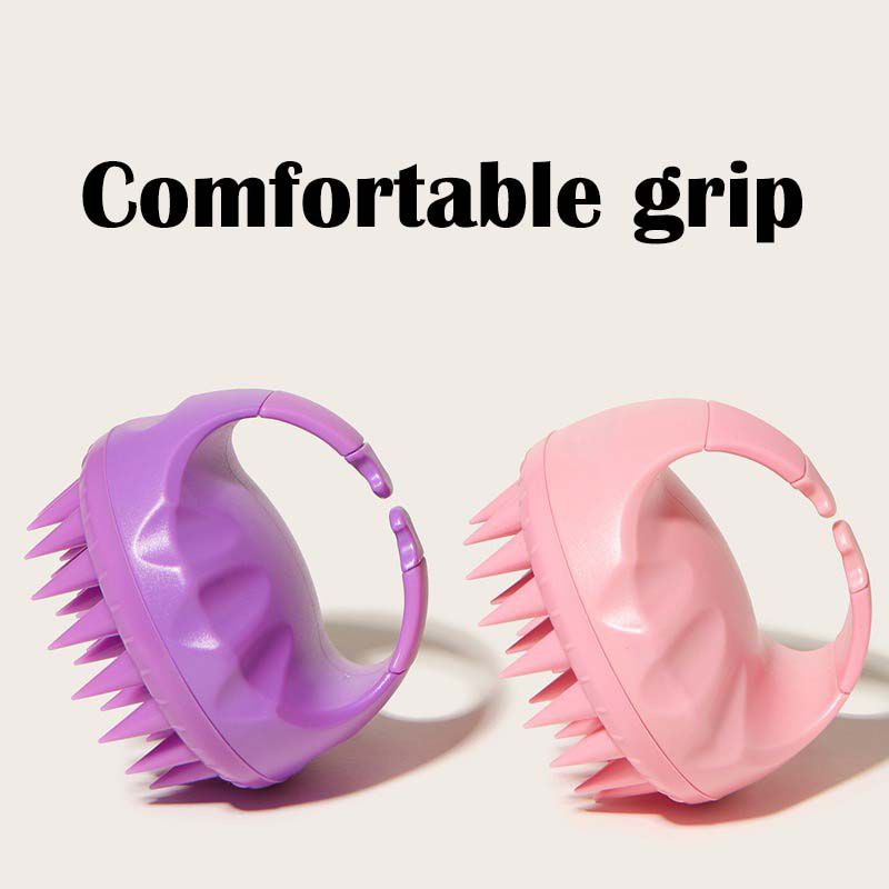 Colorful Silicone Scalp Massager Brush – Ergonomic Handheld Shampoo Brush for Deep Cleaning & Relaxing Head Massage