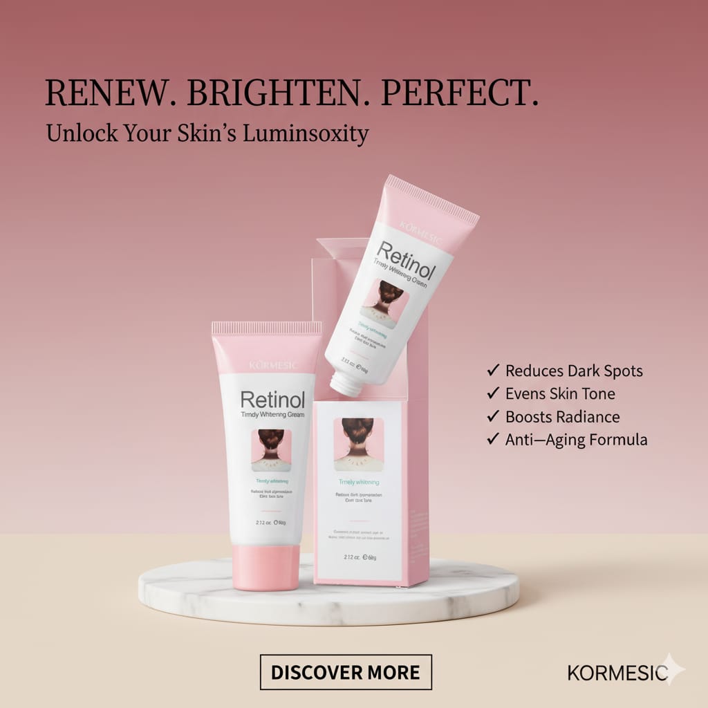 Kormesic Retinol Whitening Cream – Dark Spot Remover & Skin Brightening Moisturizer for Face and Body