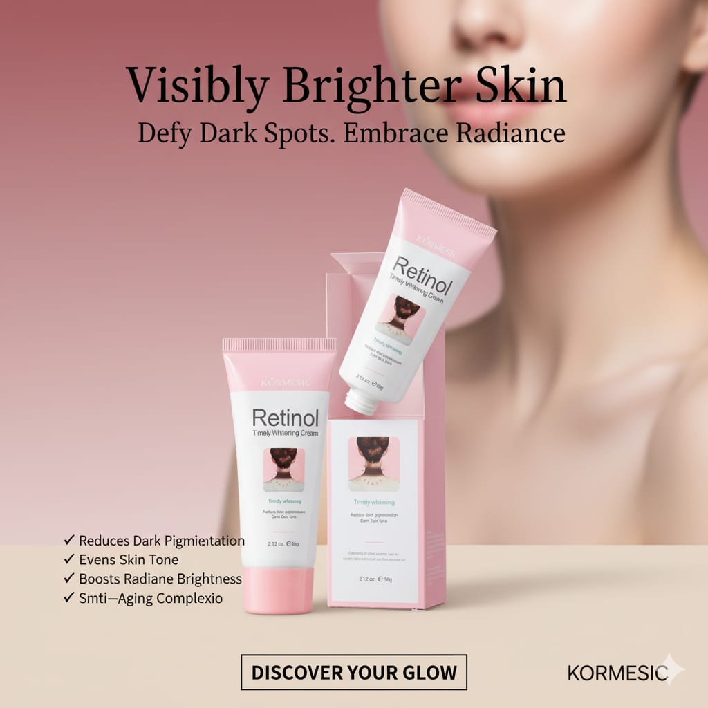 Kormesic Retinol Whitening Cream – Dark Spot Remover & Skin Brightening Moisturizer for Face and Body