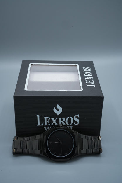 Aura Black Stainless Steel Men's Luxury Watch – Stylish & Durable Timepiece