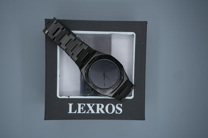 Aura Black Stainless Steel Men's Luxury Watch – Stylish & Durable Timepiece