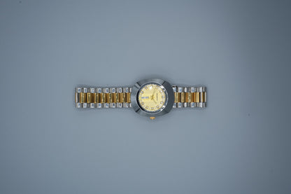 Luxury Diamond Men’s Watch – Two-Tone Gold & Silver Elegant Timepiece