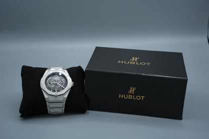 Hublot Luxury Stainless Steel Men's Watch – Premium Skeleton Dial Design