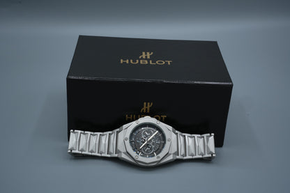 Hublot Luxury Stainless Steel Men's Watch – Premium Skeleton Dial Design
