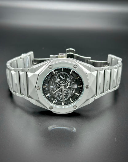 Hublot Luxury Stainless Steel Men's Watch – Premium Skeleton Dial Design