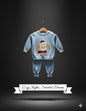 Adorable Blue Knitted Baby Outfit – Soft Winter Sweater & Pants Set with Cute Puppy Design