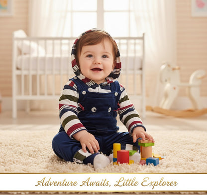 Adorable Baby Boy Corduroy Overall Set – Soft, Stylish & Durable Outfit for Little Explorers