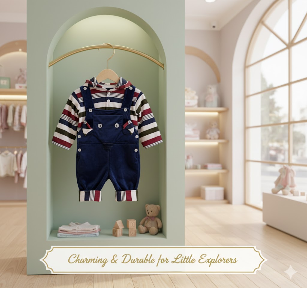 Adorable Baby Boy Corduroy Overall Set – Soft, Stylish & Durable Outfit for Little Explorers