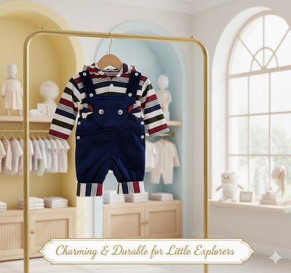 Adorable Baby Boy Corduroy Overall Set – Soft, Stylish & Durable Outfit for Little Explorers