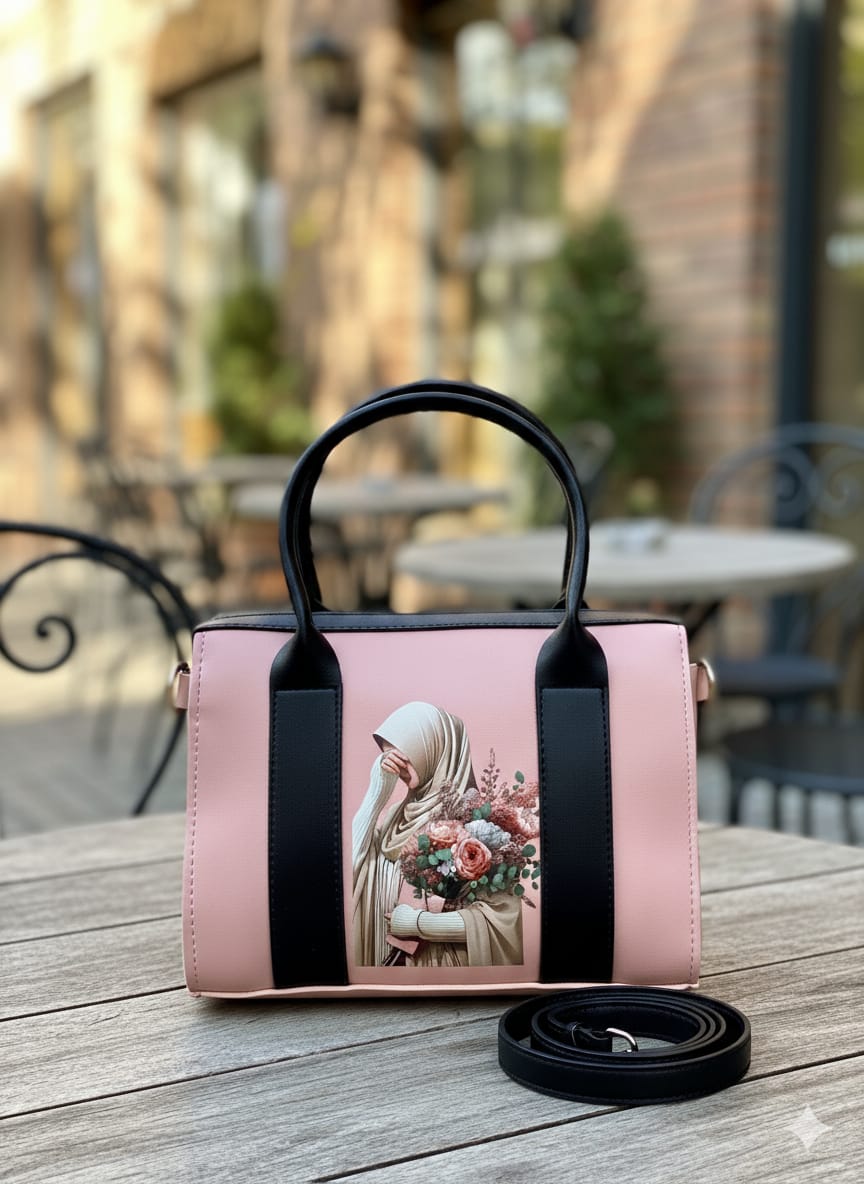 Elegant Floral Lady Handbag – Stylish Leather Purse with Printed Art Design