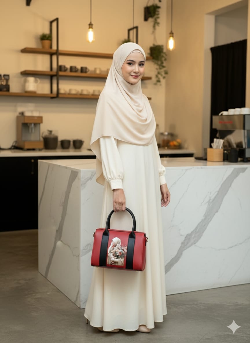 Elegant Floral Lady Handbag – Stylish Leather Purse with Printed Art Design