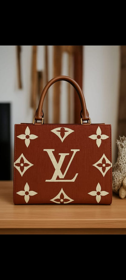 Luxury Louis Vuitton OnTheGo MM Tote Bag – Monogram Giant Canvas, Brown & Beige