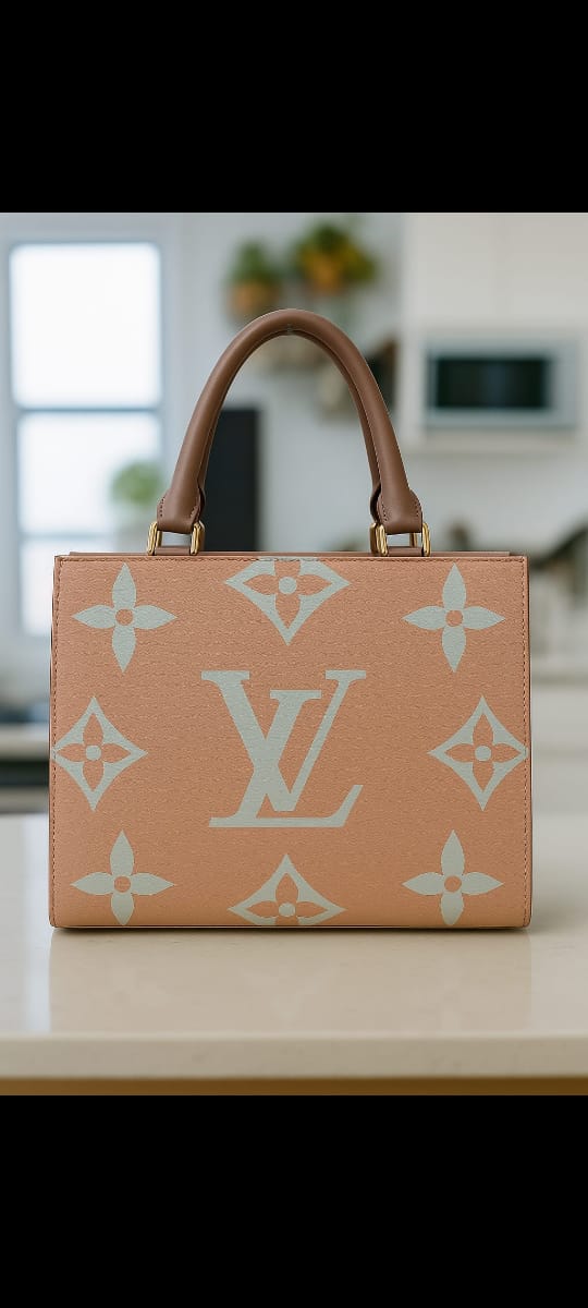 Luxury Louis Vuitton OnTheGo MM Tote Bag – Monogram Giant Canvas, Brown & Beige