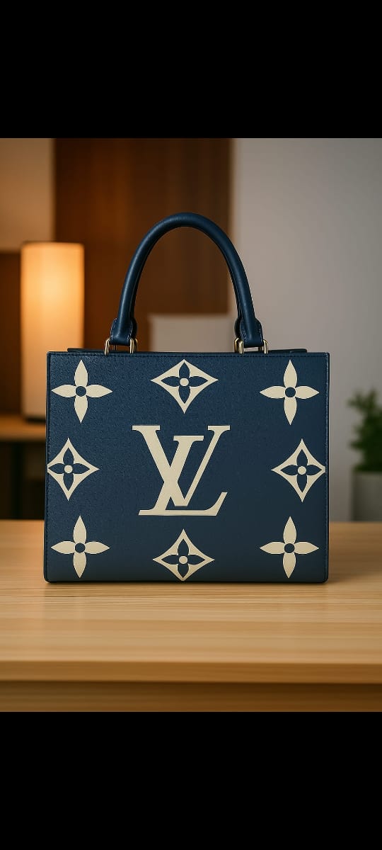 Luxury Louis Vuitton OnTheGo MM Tote Bag – Monogram Giant Canvas, Brown & Beige