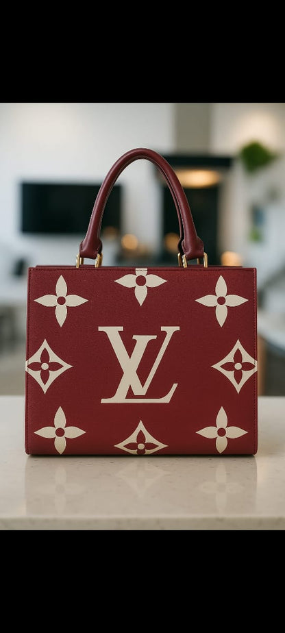 Luxury Louis Vuitton OnTheGo MM Tote Bag – Monogram Giant Canvas, Brown & Beige