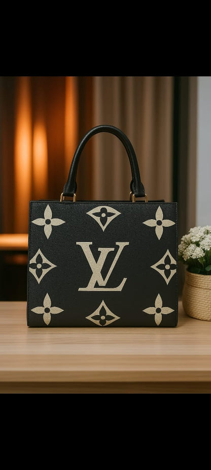 Luxury Louis Vuitton OnTheGo MM Tote Bag – Monogram Giant Canvas, Brown & Beige