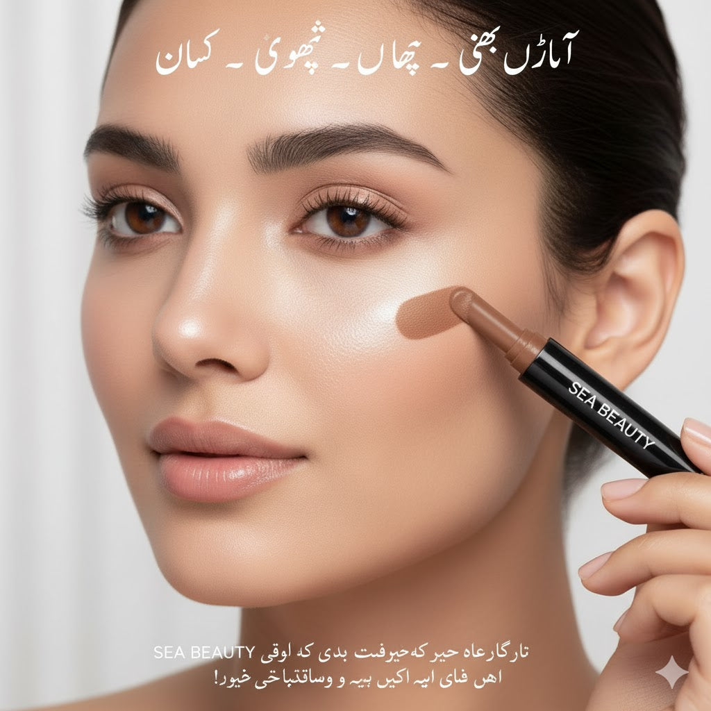 Sea Beauty 2-in-1 Highlight and Contour Stick – Dual-Ended Cream Contour & Highlighter for Perfect Face Definition