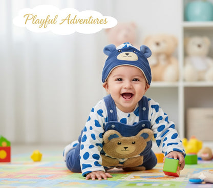 Adorable Baby Bear Winter Romper – Soft Fleece Hooded Jumpsuit for Newborns & Infants