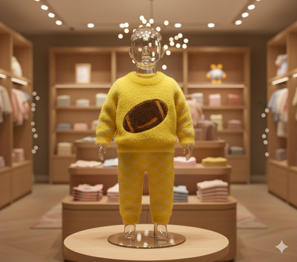 Glimzia Baby Knitwear Set – Cozy Football-Themed Sweaters & Pants for Little Adventurers