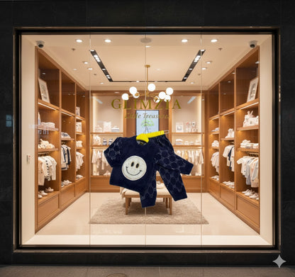 Soft Knit Smiley Face Two-Piece Winter Set for Kids – Warm & Cozy Outfit by GLIMZIA