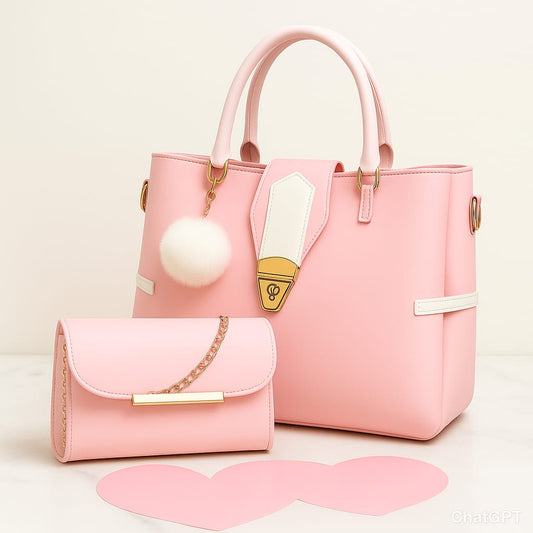 Luxury PU Leather Tote Bag for Women with Mini Shoulder Clutch – Stylish & Durable