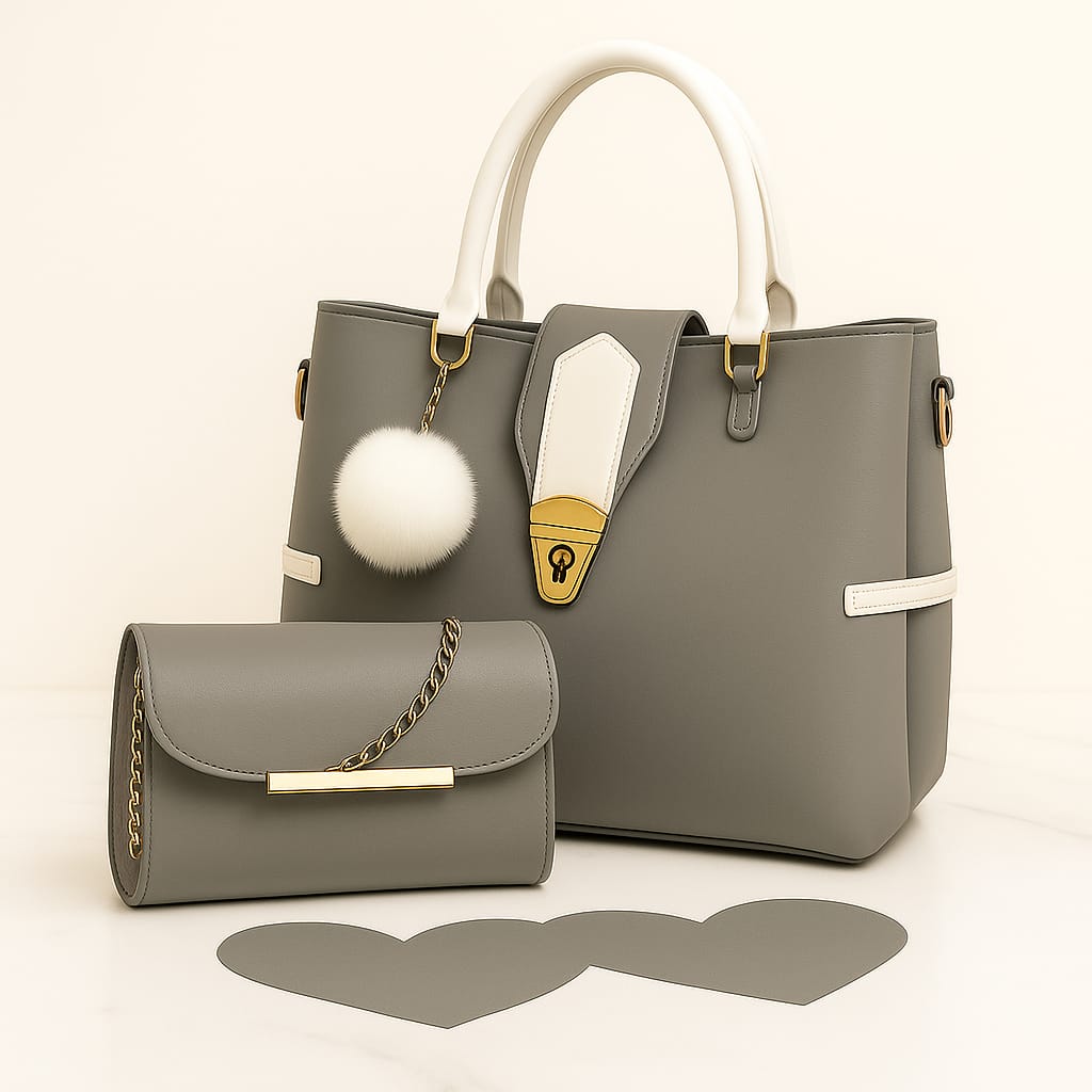 Luxury PU Leather Tote Bag for Women with Mini Shoulder Clutch – Stylish & Durable