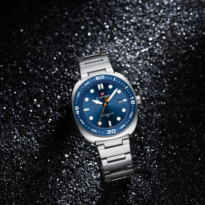 Product details of Naviforce NF9250 - S.BE.S Stylish & Trendy New Fashionable Stainless Steel Bracelet Wrist Watch For Men
