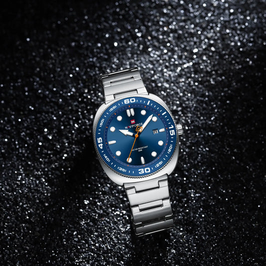 Product details of Naviforce NF9250 - S.BE.S Stylish & Trendy New Fashionable Stainless Steel Bracelet Wrist Watch For Men